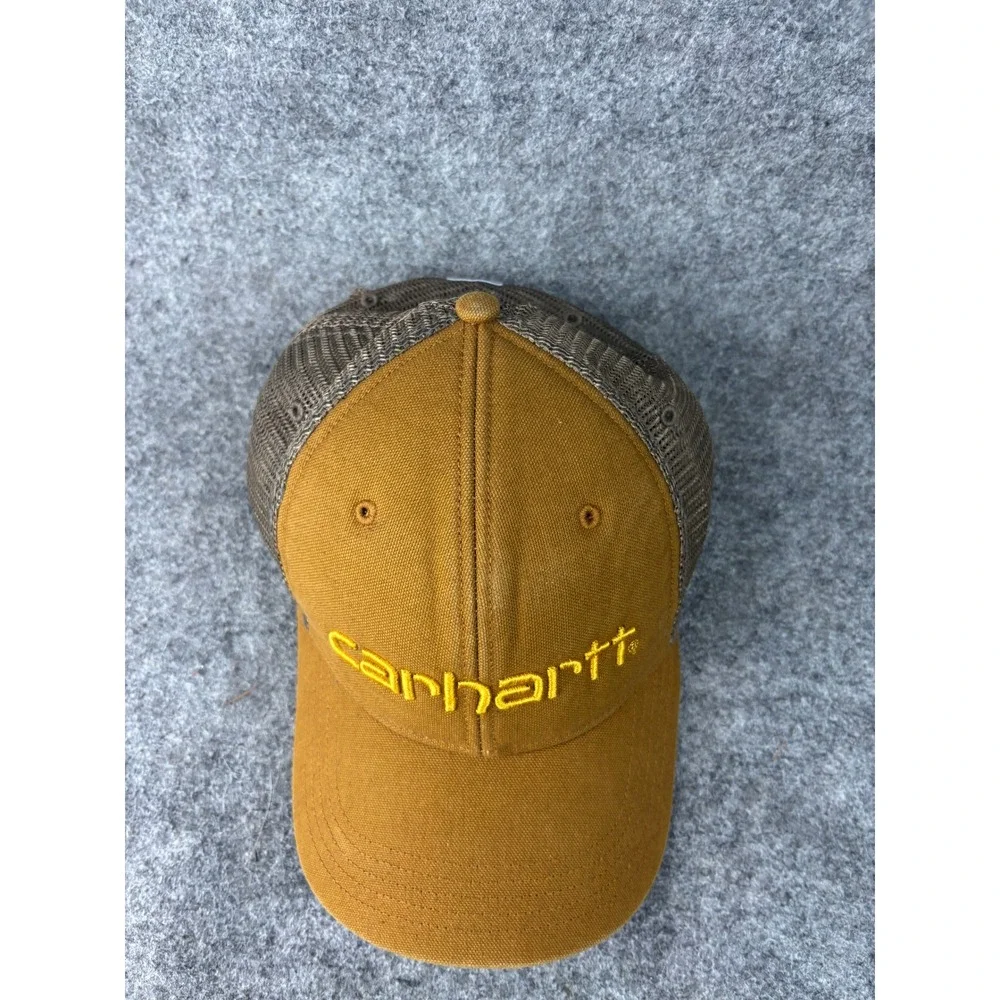 Carhartt Trucker Hat Mens OS Brown Mesh Back Snapback Logo Cap 100141